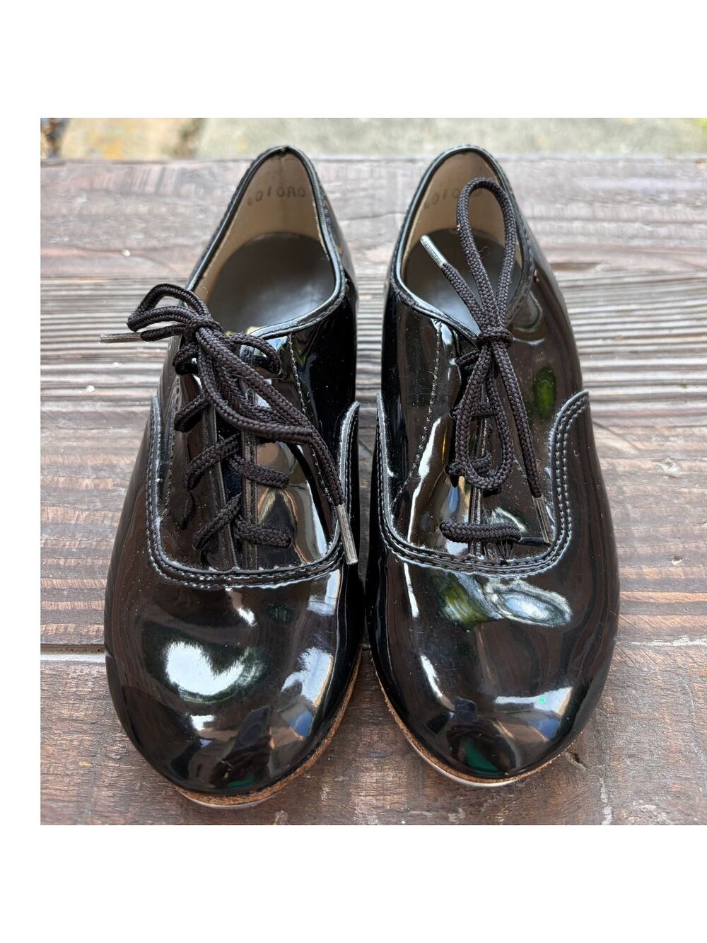 Loshin Classic Leather Child Dance Tap Shoes Black Size 10.5 D
